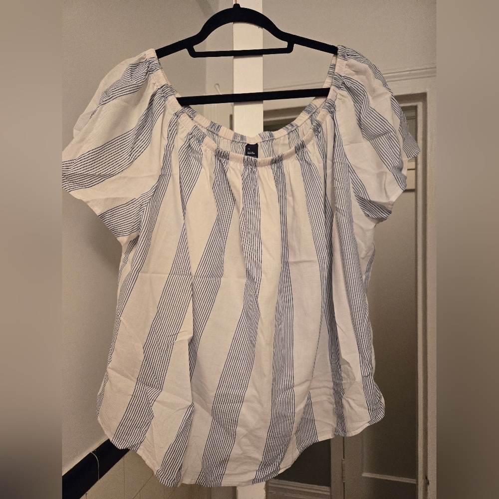 GAP off-shoulder striped blouse top